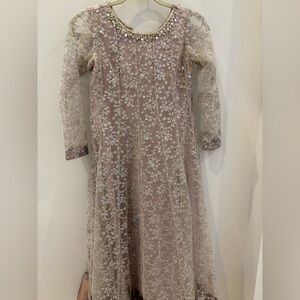 Charming Lace Anarakli with Beaded Neckline